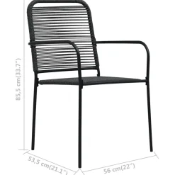 1000087005 - VIDAXL SILLAS DE JARDIN 2 UNIDADES CUERDA DE ALGODON Y ACERO NEGRO