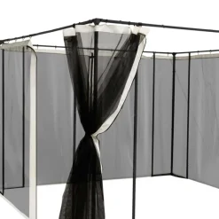 4 paneles laterales Outsunny para carpa con mosquitera negro 207x352 cm