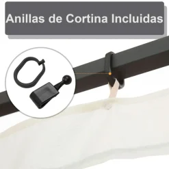 4 paneles laterales Outsunny para carpa con mosquitera negro 207x352 cm