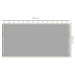 4 paneles laterales Outsunny para carpa con mosquitera negro 207x352 cm