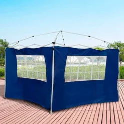 2 paredes laterales para carpa 3x3m tela Oxford azul 300x200m