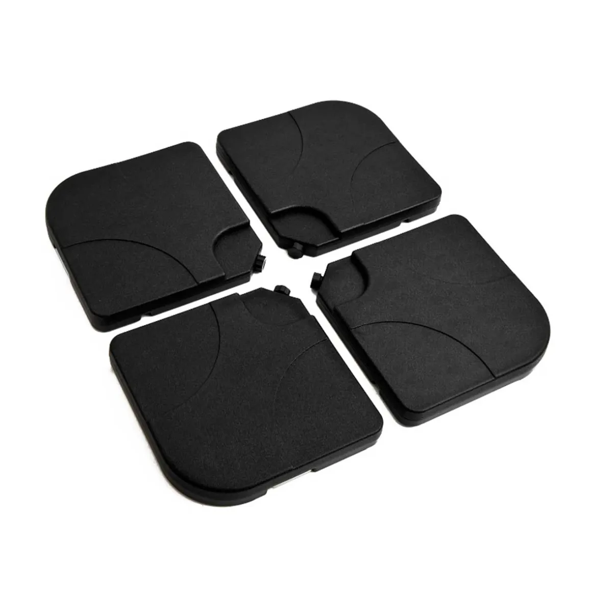 4 soportes rellenables para sombrilla Outsunny negro 7,5x100x100 cm