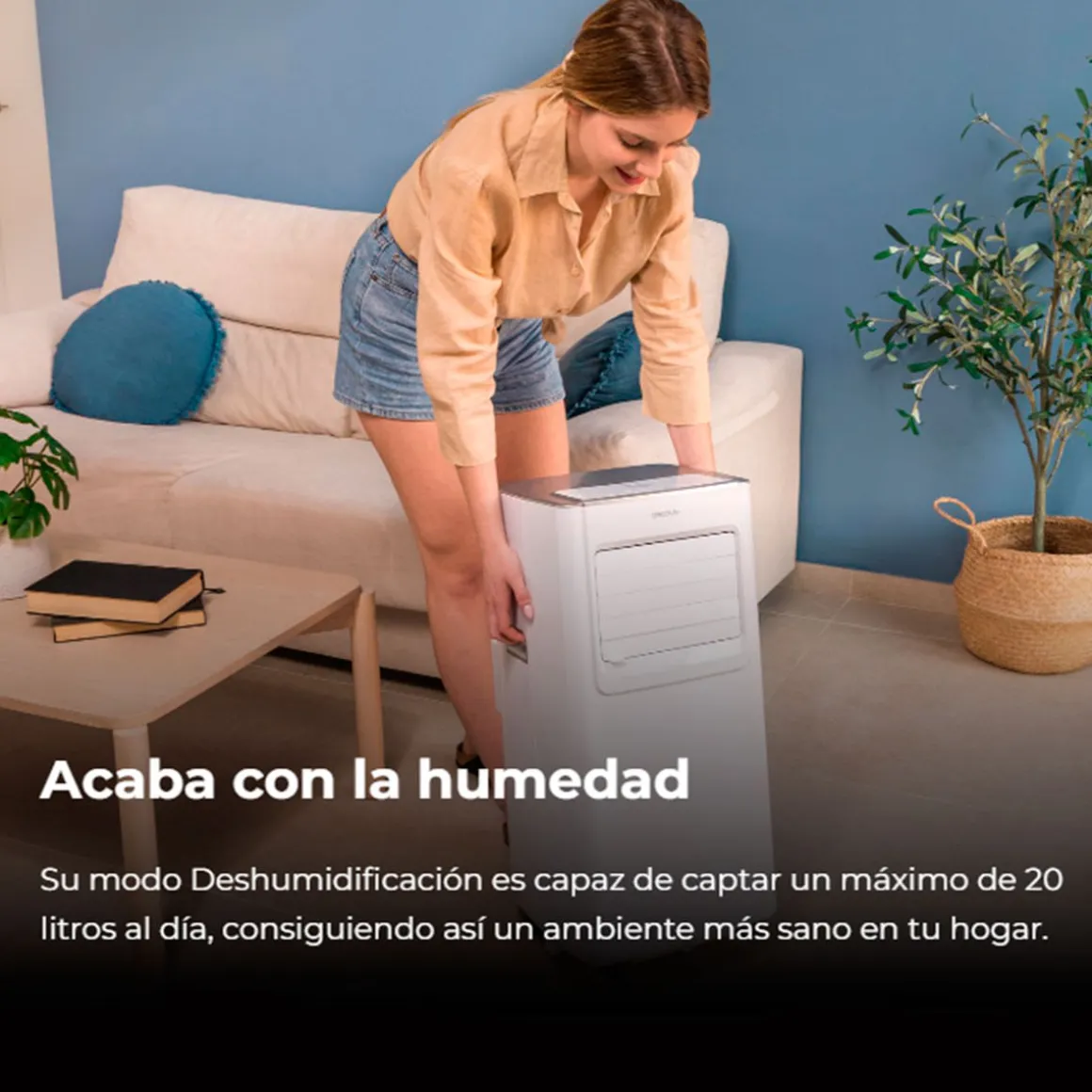 Aire acondicionado portátil Cecotec ForceClima 7100 Soundless 7000BTU 780W 4 modos 2 velocidades A blanco