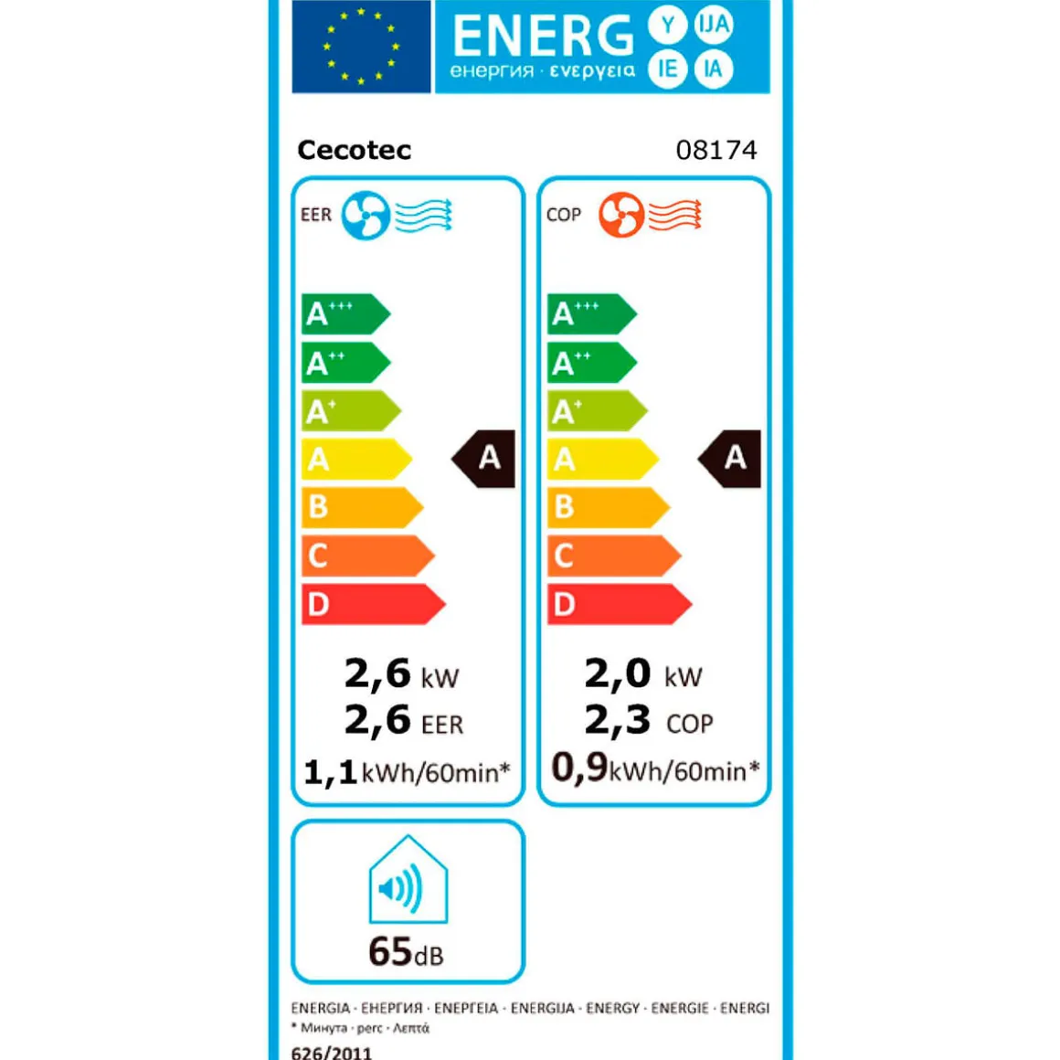 Aire acondicionado portátil Cecotec ForceClima 9400 Soundless Heating con mando 1010W 9000btu A blanco/inox