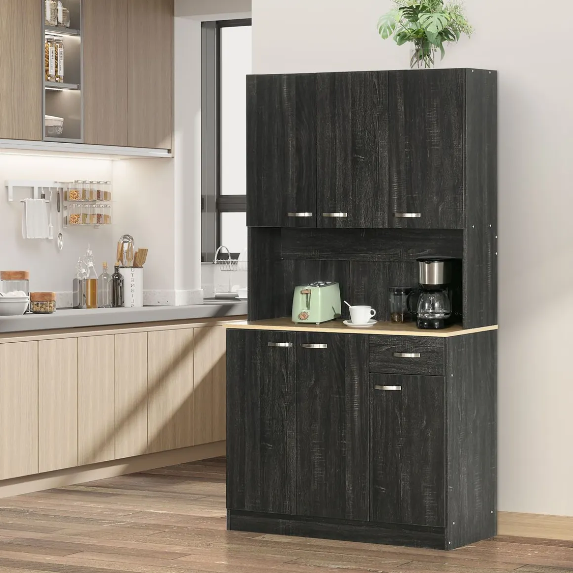 Alacena Dalia Homcom 6 puertas con cajón 180x101x39 cm