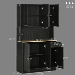 Alacena Dalia Homcom 6 puertas con cajón 180x101x39 cm