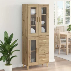 Alacena Mallorca 3 puertas + 3 cajones roble 180x69,5x34 cm