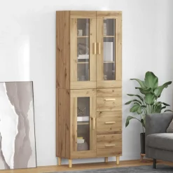 Alacena Mallorca 3 puertas + 3 cajones roble 180x69,5x34 cm