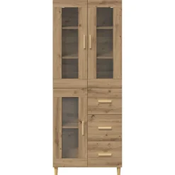 Alacena Mallorca 3 puertas + 3 cajones roble 180x69,5x34 cm