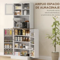 Alacena Sully Homcom 3 puertas blanco/natural 169x60x35 cm