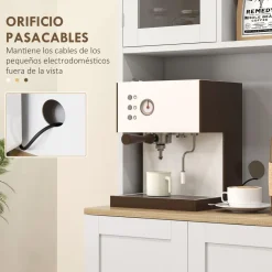 Alacena Sully Homcom 3 puertas blanco/natural 169x60x35 cm