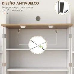 Alacena Sully Homcom 3 puertas blanco/natural 169x60x35 cm