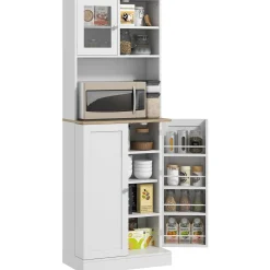 Alacena Sully Homcom 3 puertas blanco/natural 169x60x35 cm