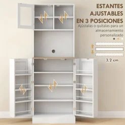 Alacena Sully Homcom 3 puertas blanco/natural 169x60x35 cm