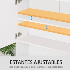 Alacena Toja Homcom 3 cajones + 2 armarios blanco 183,5x80x39,5 cm