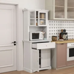 Alacena Valdena Homcom 1 cajón + 4 puertas blanco 180x79x40 cm