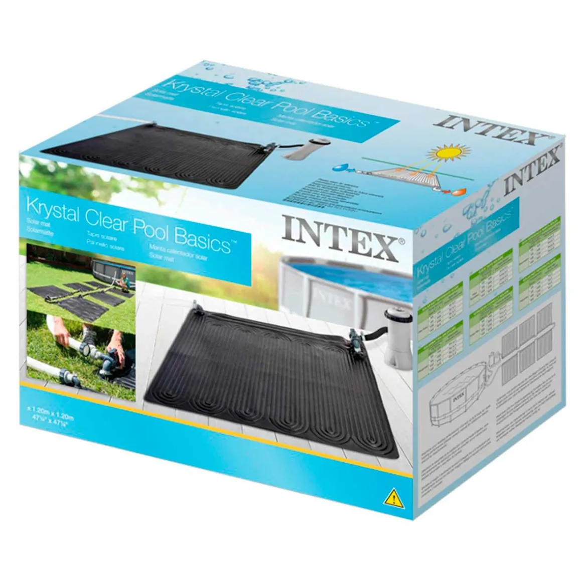 Alfombra calentador de agua Krystal Clear Intex solar forma cuadrada negro 120x120 cm
