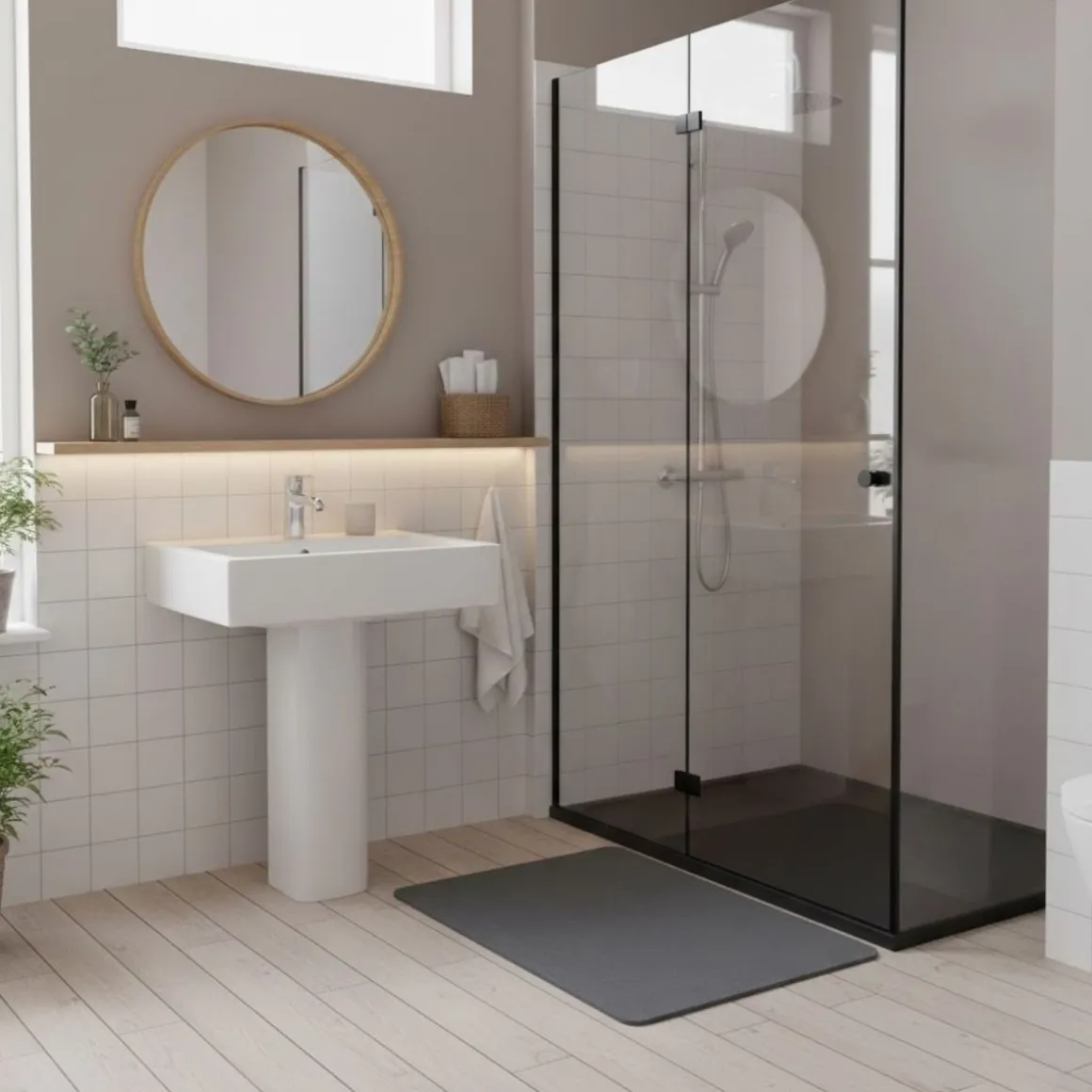 Alfombra de baño Diatomita antideslizante 60x39 cm
