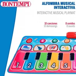 Alfombra piano musical Bontempi 10 teclas +3A multicolor 129,5x55 cm