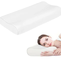 Almohada cervical Homcom viscoelástica doble altura blanco 70 cm