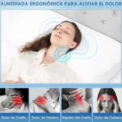 Almohada Charles Homcom viscoelástica + funda transpirable blanco 80 cm
