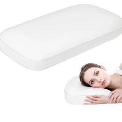 Almohada Charles Homcom viscoelástica + funda transpirable blanco 80 cm