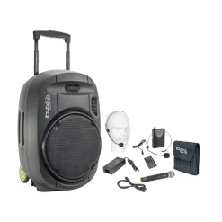 Altavoz inalámbrico Ibiza Sound Port12VHF-MKII-TWS 700W 2 micrófonos Bluetooth negro
