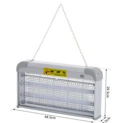 Antimosquitos Outsunny eléctrico luz UV gris 26,5x48,5x8,5 cm