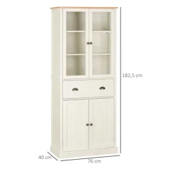 Aparador alto Homcom crema 182,5x76x40 cm
