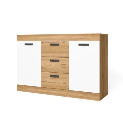 Aparador Argos 2 3 cajones + 2 puertas blanco mate/natural 90,5x140x39,6 cm