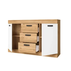 Aparador Argos 2 3 cajones + 2 puertas blanco mate/natural 90,5x140x39,6 cm