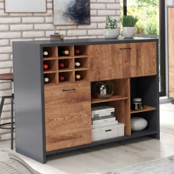 Aparador buffet Europa roble/grafito 109x125x60 cm