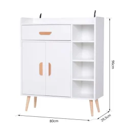Aparador Buffet multiusos blanco 80x29,5x96 cm