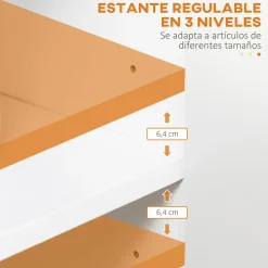 Aparador Cayena Homcom 2 puertas + cajón + 3 estantes blanco 82x110x29,5 cm