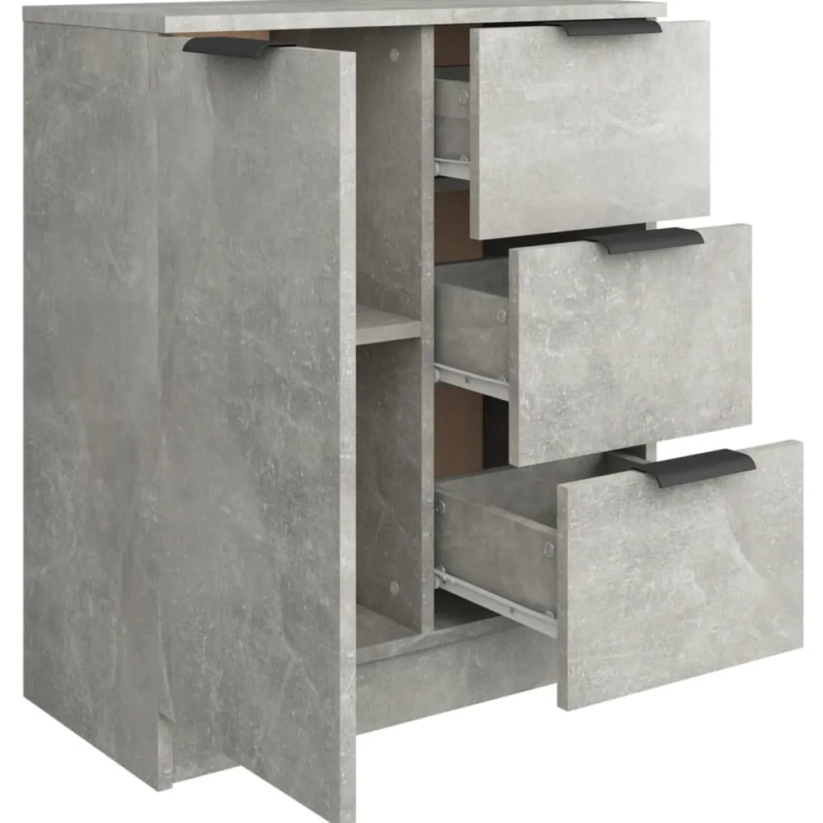 Aparador Claudia 1 puerta + 3 cajones gris 70x60x30 cm