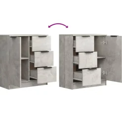 Aparador Claudia 1 puerta + 3 cajones gris 70x60x30 cm