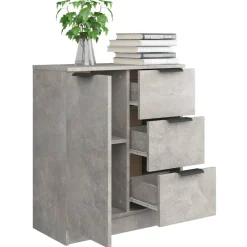 Aparador Claudia 1 puerta + 3 cajones gris 70x60x30 cm