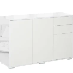 Aparador Conil Homcom 3 puertas + 2 cajones blanco 74x117x36 cm