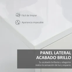 Aparador Conil Homcom 3 puertas + 2 cajones blanco 74x117x36 cm