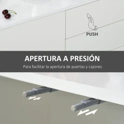Aparador Conil Homcom 3 puertas + 2 cajones blanco 74x117x36 cm