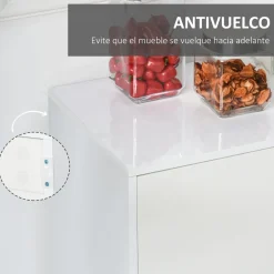 Aparador Conil Homcom 3 puertas + 2 cajones blanco 74x117x36 cm