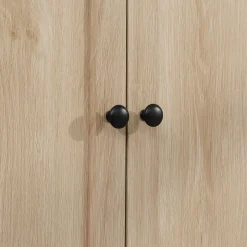 Aparador Crayke Homcom 4 puertas + cajón + estante roble 183x74x39,5 cm
