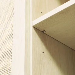 Aparador Daiki Homcom 3 puertas natural 70x136x41 cm