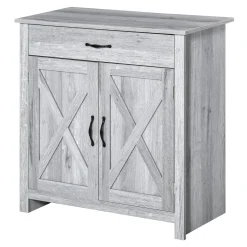 Aparador de cocina Tomas Homcom 1 cajón + 2 puertas gris 80x80x39,7 cm