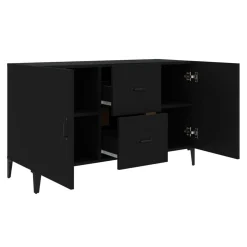 Aparador de ingeniería 2 armarios 2 cajones negro 60x100x36 cm