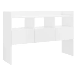 Aparador de madera 3 cajones 3 estantes blanco brillo 70x105x30 cm