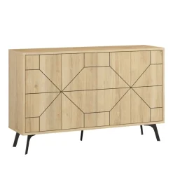 Aparador Dune 4 puertas roble 77,4x123x43 cm