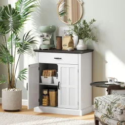 Aparador Emory Homcom 1 cajón + 2 puertas blanco