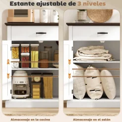 Aparador Emory Homcom 1 cajón + 2 puertas blanco