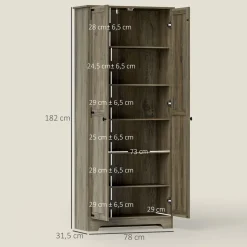 Aparador Estrella Homcom 2 puertas marrón 182x78x31,5 cm